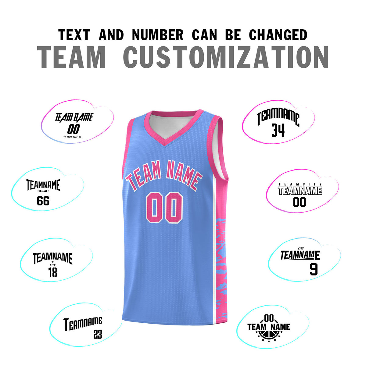 Custom Pink Pink Side Gradient Pattern Basketball Kits