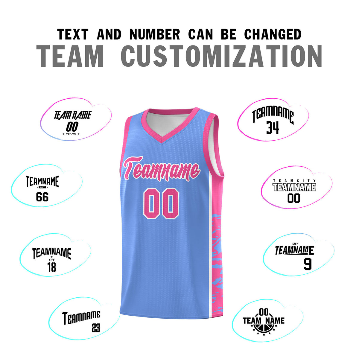 Custom Pink Pink Side Gradient Pattern Basketball Kits