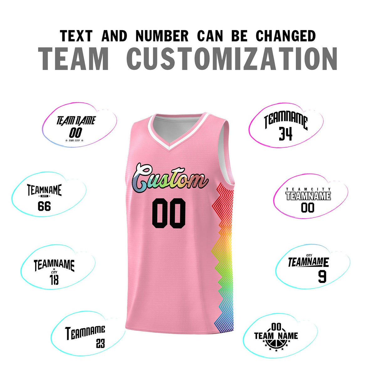Custom Orange Denver Nuggets Rainbow Side Sports Uniform Basketball Jersey