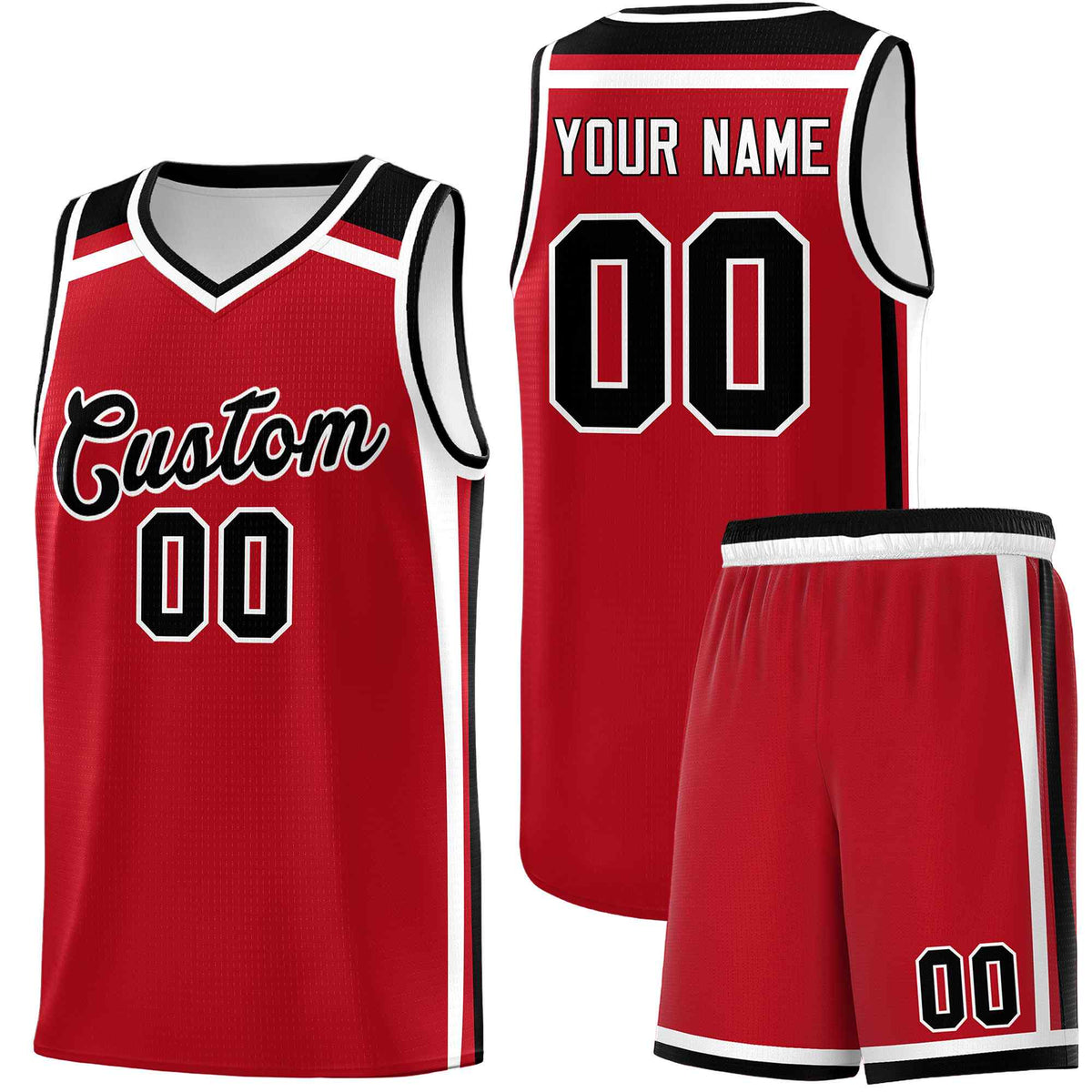 Custom Red White Black Trendy Color Charge Series Sports Uniform Basketball Jersey| KXKSHOP