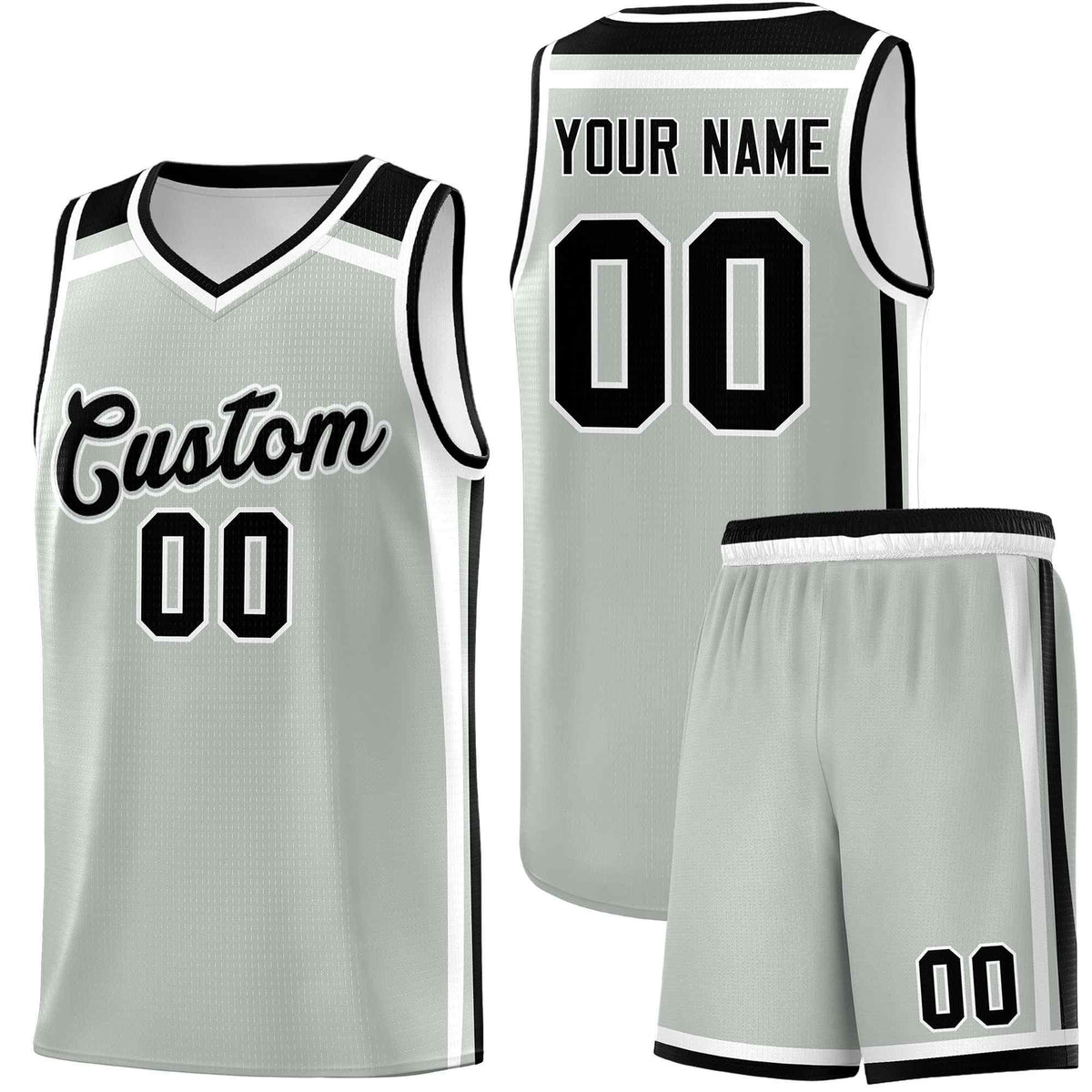 Custom Gray Black White Trendy Color Charge Series Sports Uniform Basketball Jersey| KXKSHOP