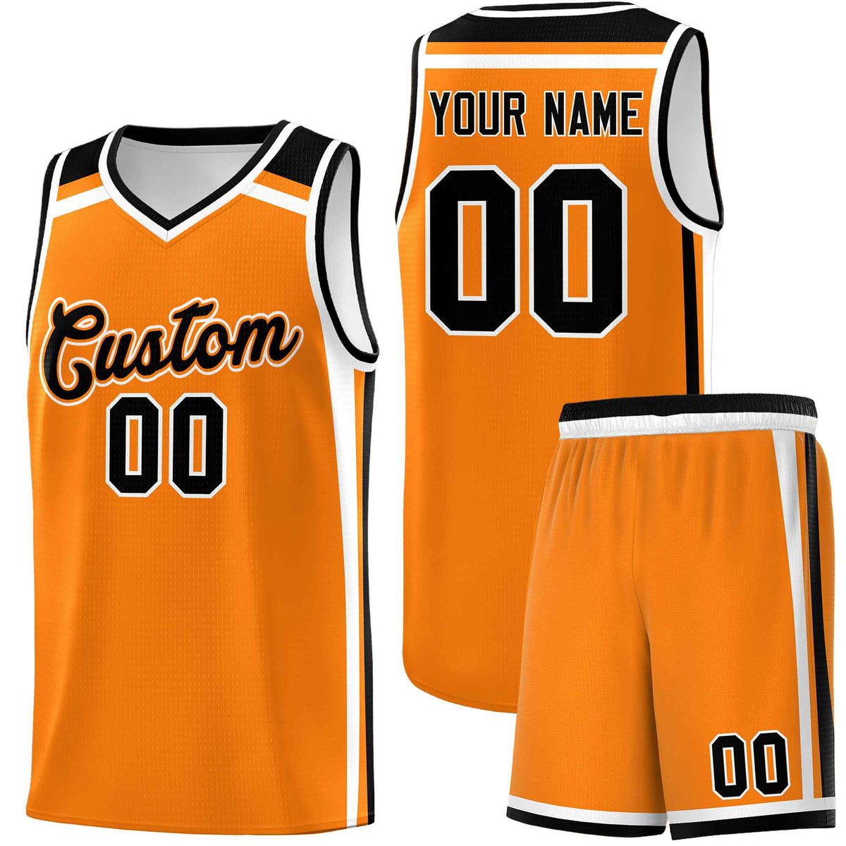 Custom Orange Black White Trendy Color Charge Series Sports Uniform Basketball Jersey| KXKSHOP