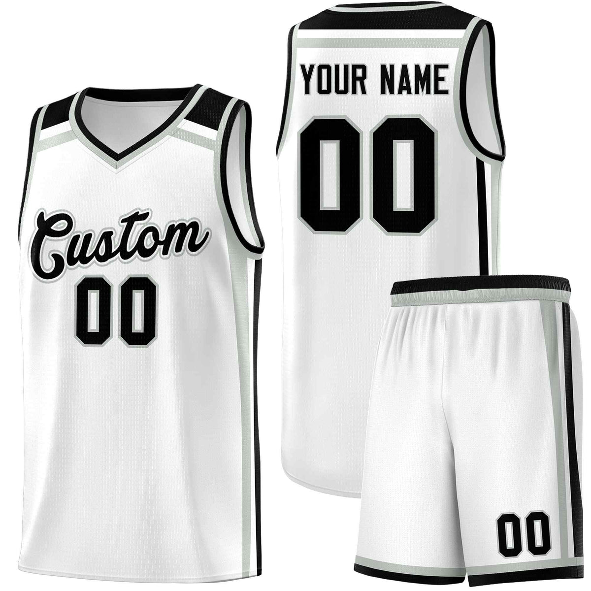 Custom White Gray Black Trendy Color Charge Series Sports Uniform Basketball Jersey| KXKSHOP