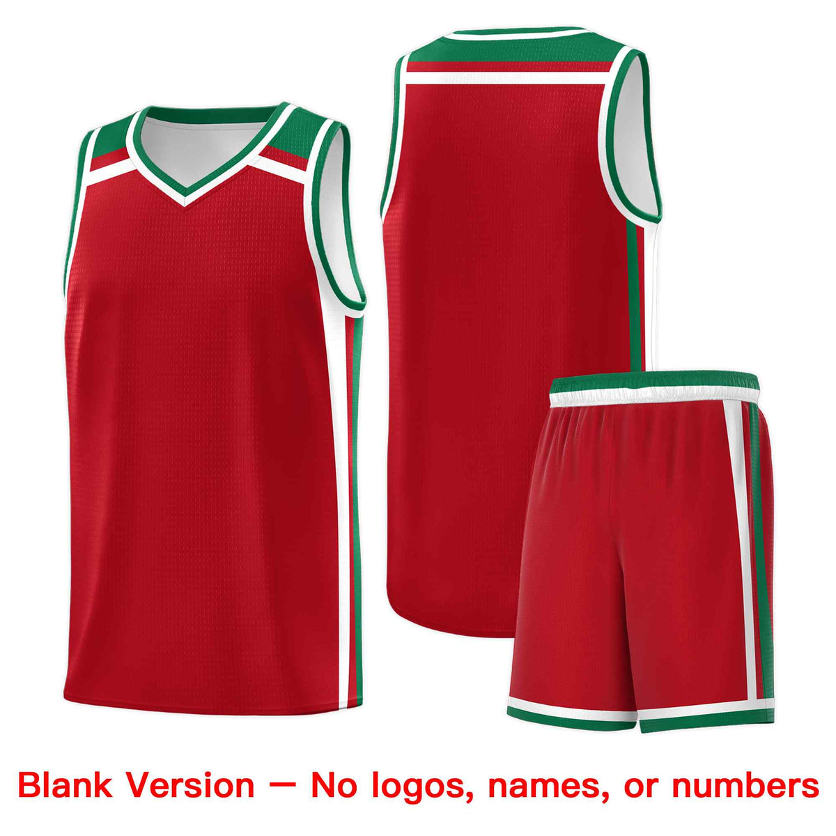 Custom Red White Kelly Green Trendy Color Charge Series Sports Uniform Basketball Jersey| KXKSHOP