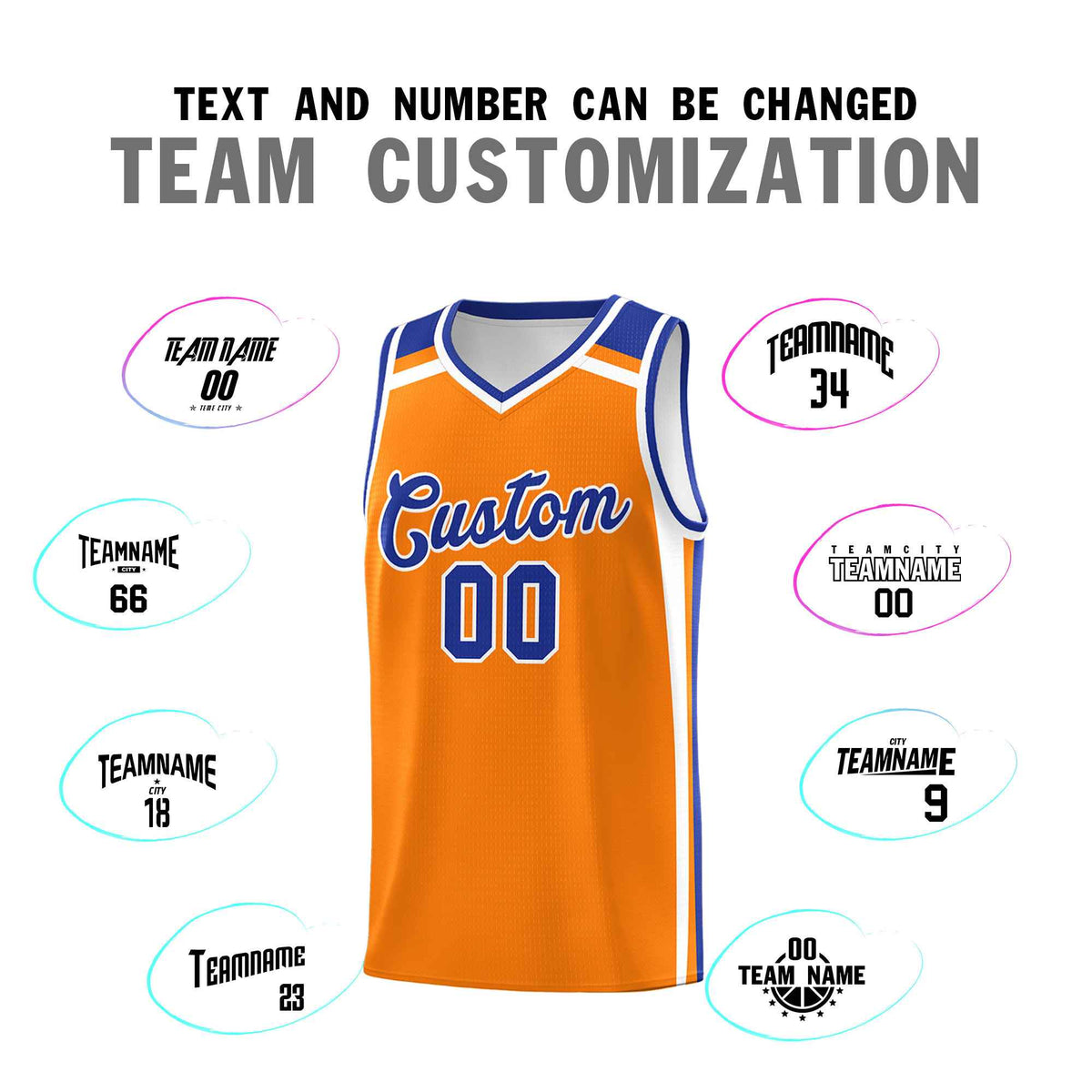 Custom Orange White Royal Blue Trendy Color Charge Series Sports Uniform Basketball Jersey| KXKSHOP