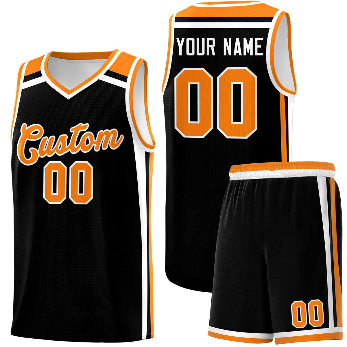 Custom Black Orange White Trendy Color Charge Series Sports Uniform Basketball Jersey| KXKSHOP