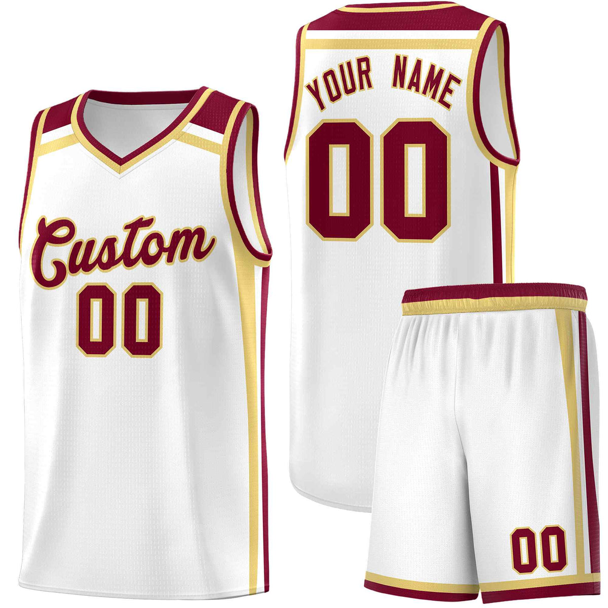 Custom White Khaki Crimson Trendy Color Charge Series Sports Uniform Basketball Jersey