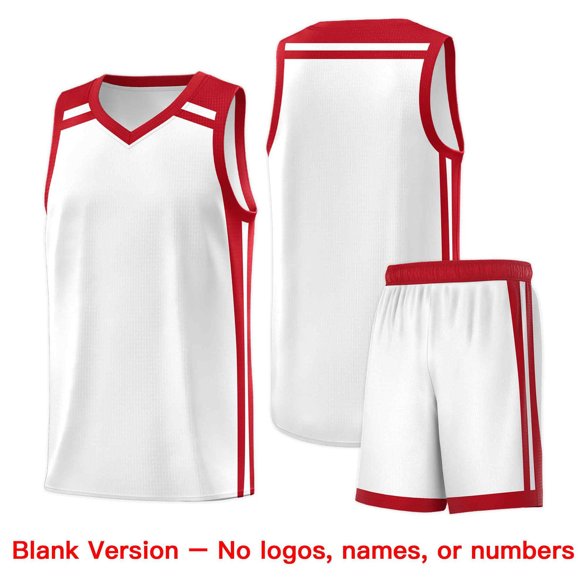 Custom White Red  Trendy Color Charge Series Sports Uniform Basketball Jersey