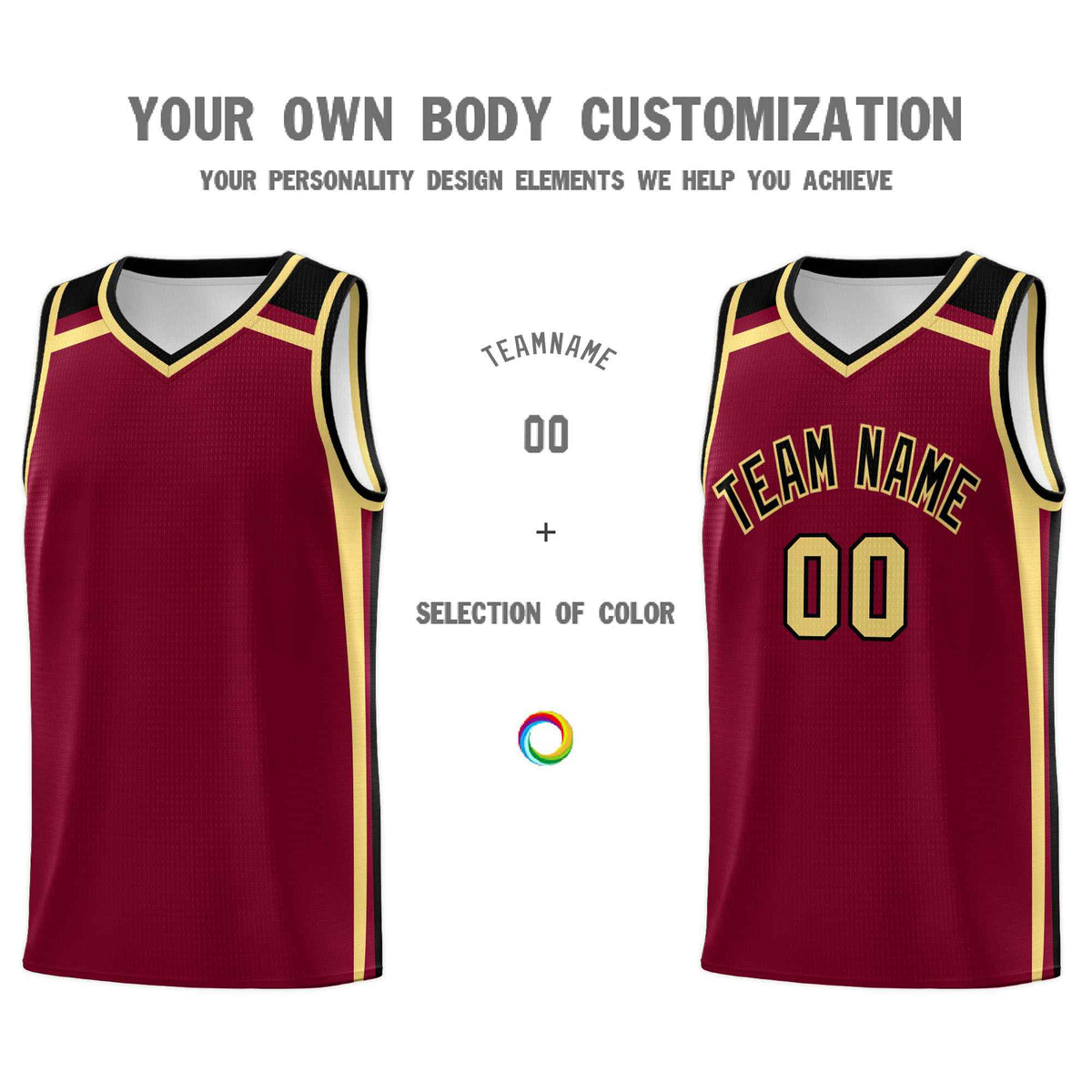 Custom Crimson Khaki Black Trendy Color Charge Series Sports Uniform Basketball Jersey