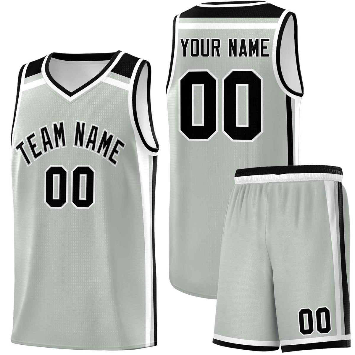 Custom Gray Black White Trendy Color Charge Series Sports Uniform Basketball Jersey