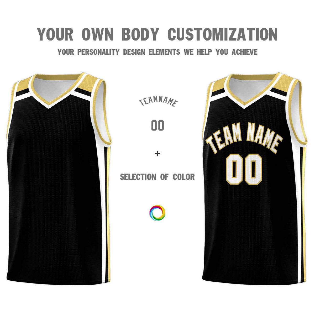 Custom Black Khaki White Trendy Color Charge Series Sports Uniform Basketball Jersey
