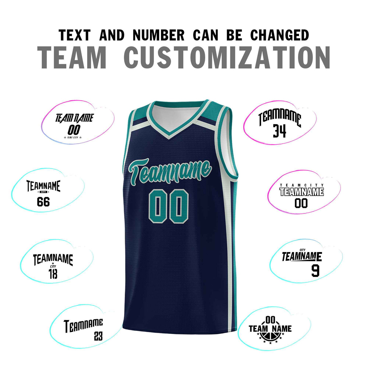 Custom Navy Gray Teal Trendy Color Charge Series Sports Uniform Basketball Jersey