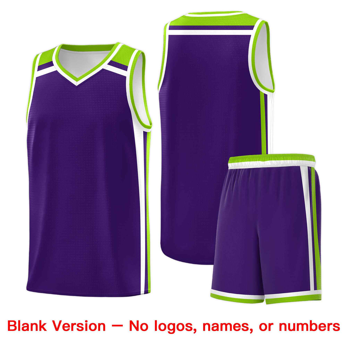 Custom Purple Neon Green White Trendy Color Charge Series Sports Uniform Basketball Jersey