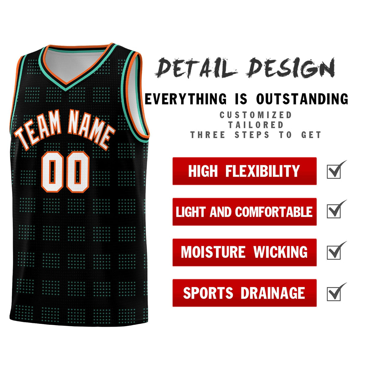 Custom Black Bright Green Trailblazer Dot Pattern Sports Uniform Basketball Jersey