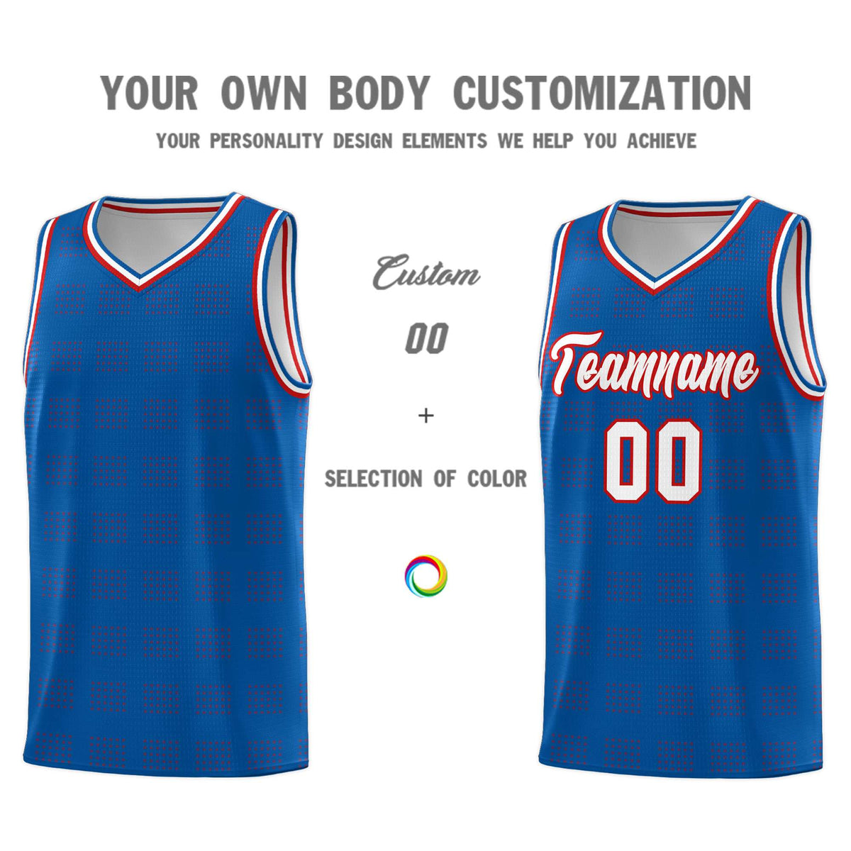 Custom Royal Red Trailblazer Dot Pattern Sports Uniform Basketball Jersey