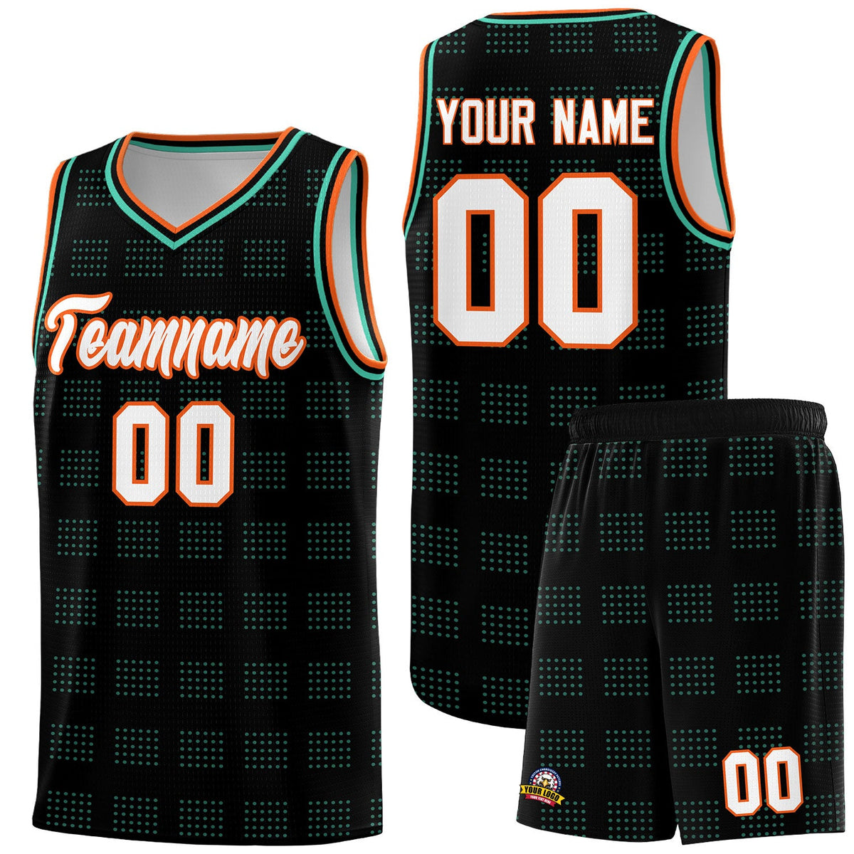 Custom Black Bright Green Trailblazer Dot Pattern Sports Uniform Basketball Jersey