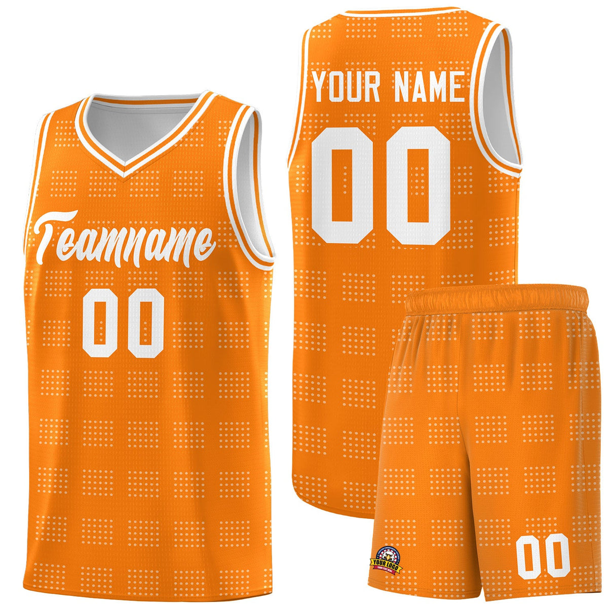 Custom Orange White Trailblazer Dot Pattern Sports Uniform Basketball Jersey