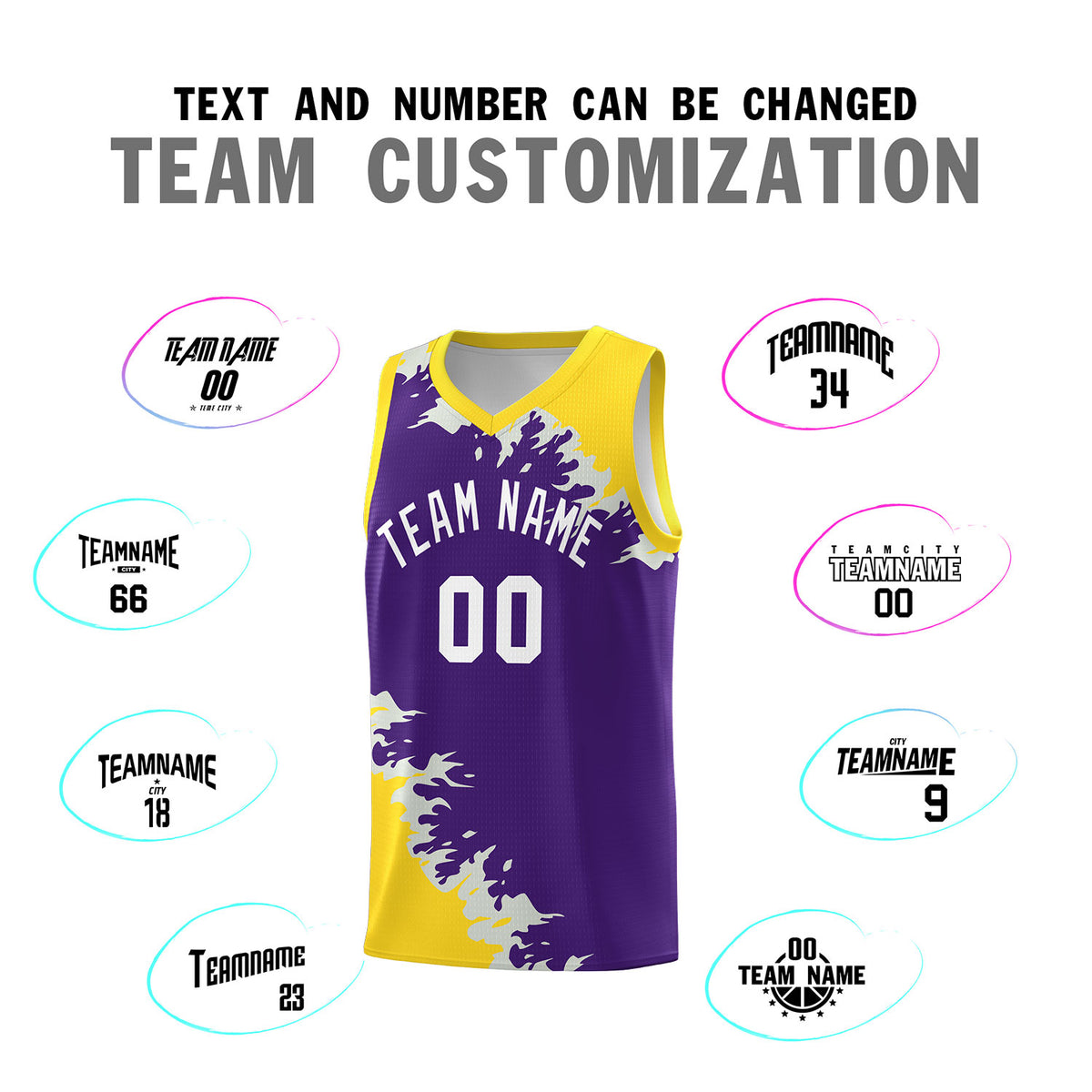 Custom Purple Gold-Gray Sparkle Print Pattern Basketball Kits
