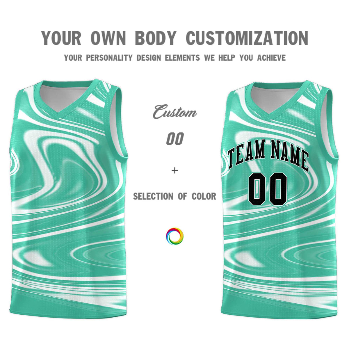 Custom Bright Green White Graffiti Pattern Fluids Style Sports Uniform Basketball Jersey Sets