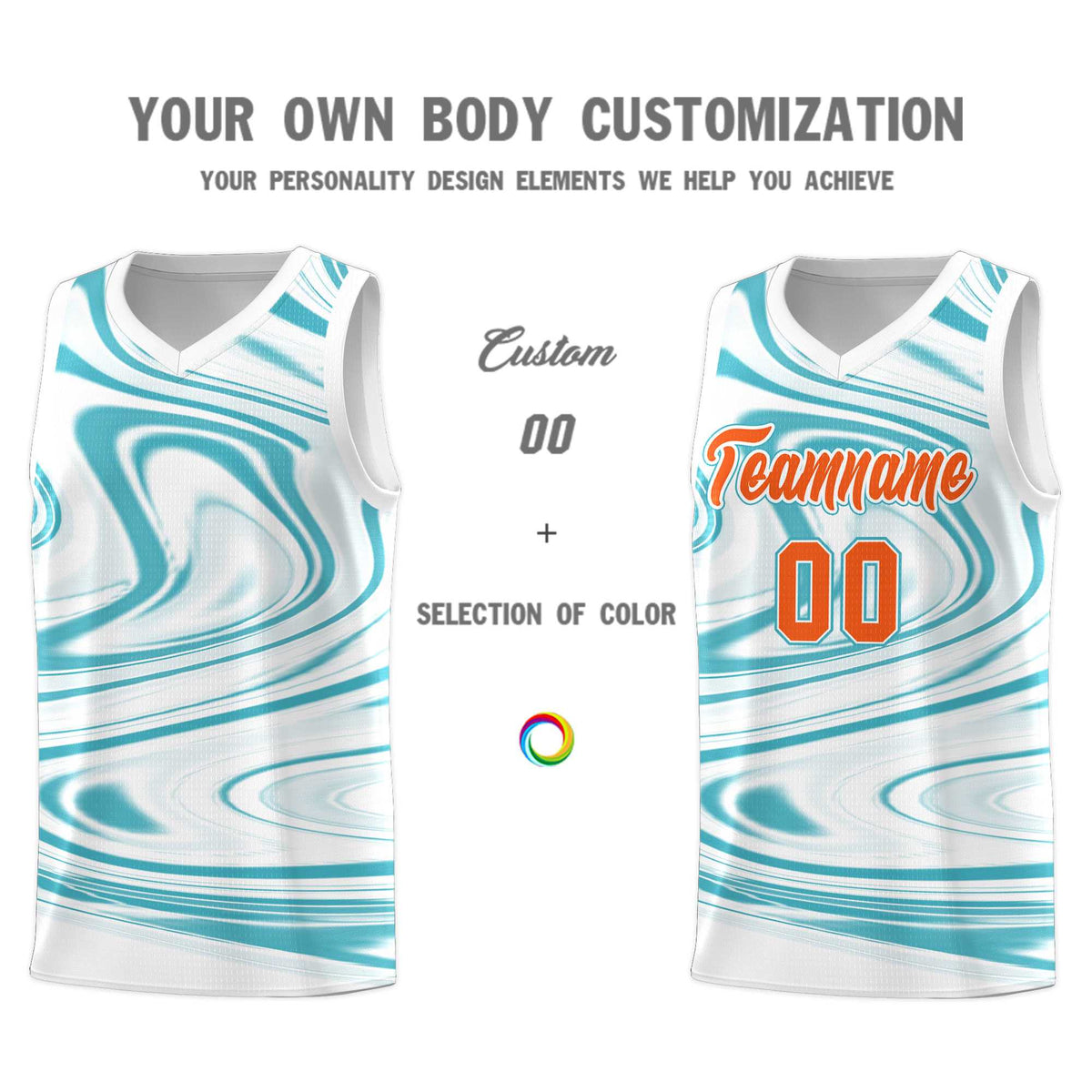 Custom White Aqua Graffiti Pattern Fluids Style Sports Uniform Basketball Jersey Sets