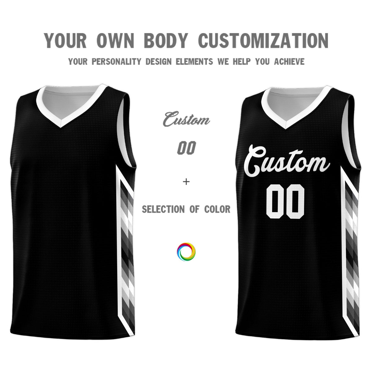Custom White Mosaic Gradient Fashion Sports Uniform Basketball Jersey