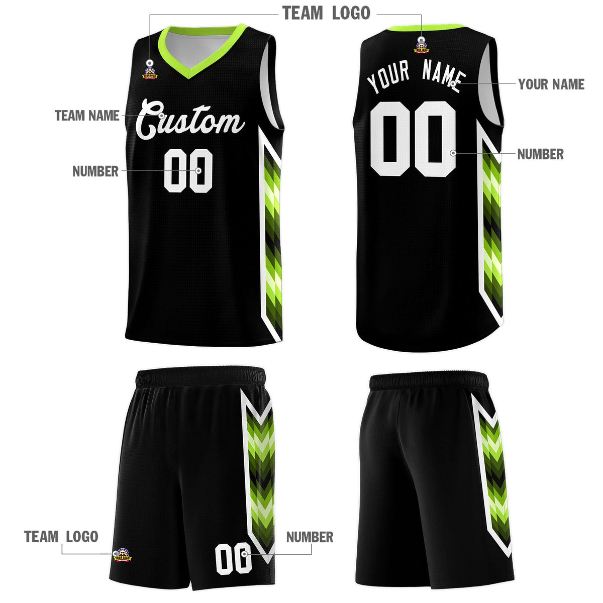 Custom Black Mosaic Gradient Fashion Sports Uniform Basketball Jersey