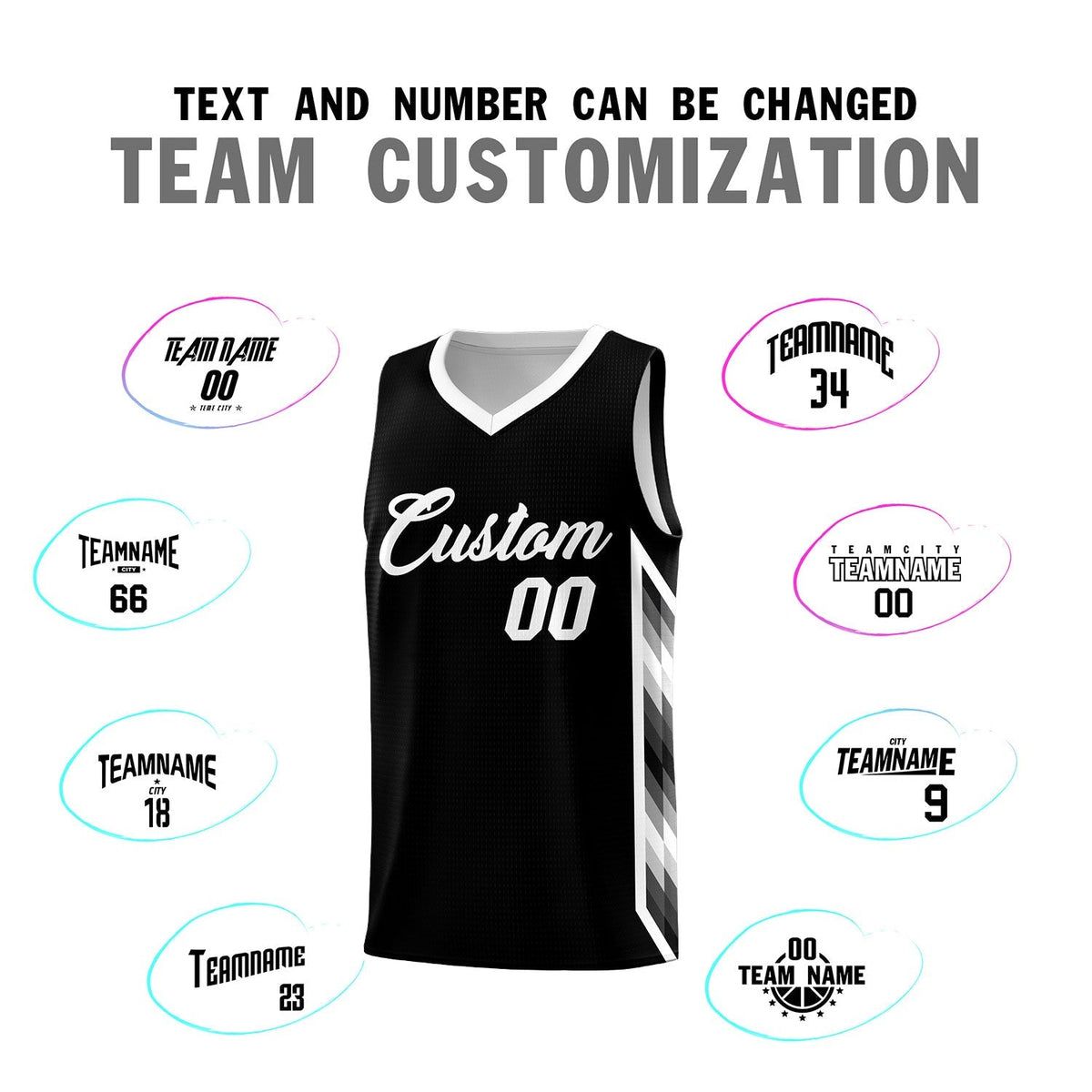 Custom White Mosaic Gradient Fashion Sports Uniform Basketball Jersey