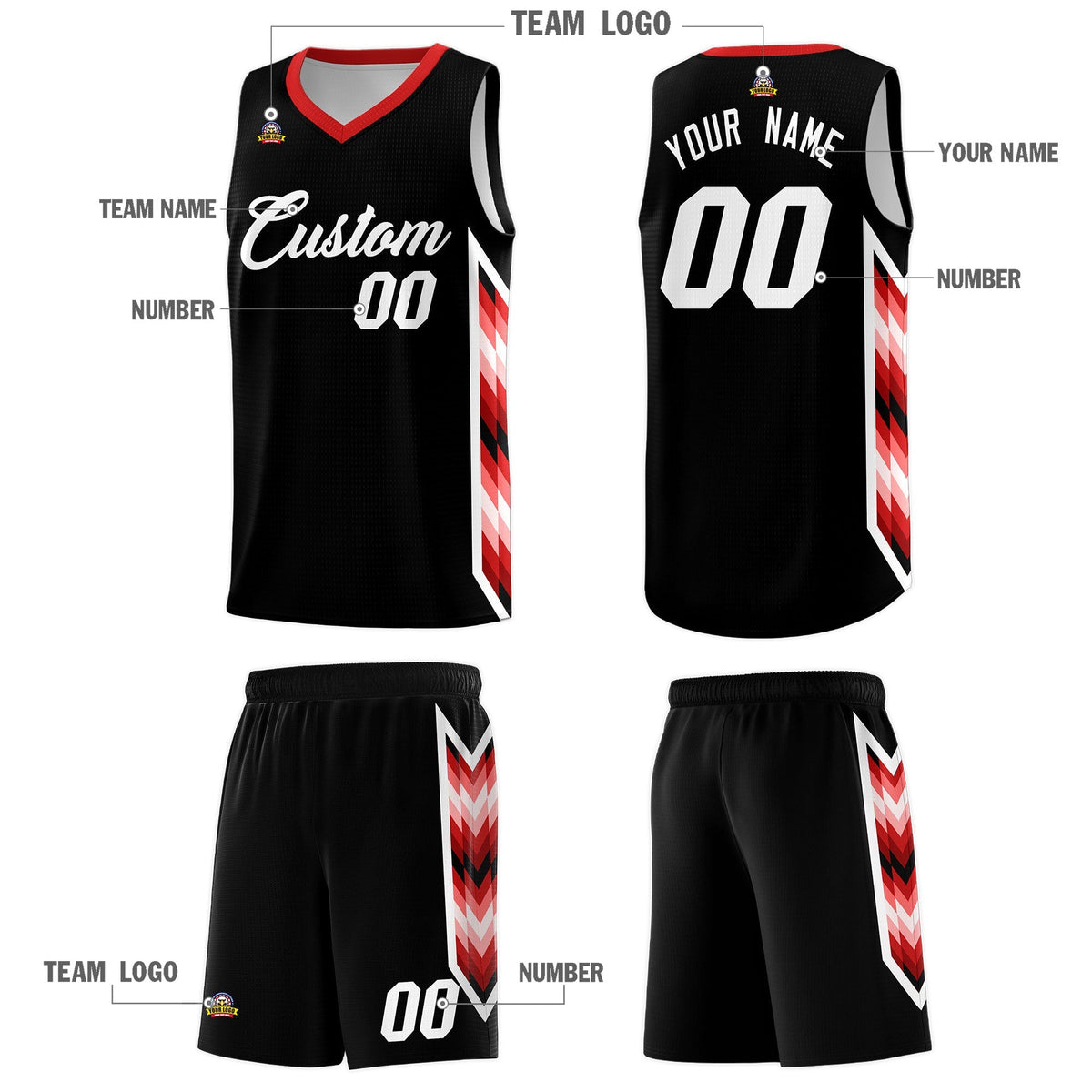 Custom Black Mosaic Gradient Fashion Sports Uniform Basketball Jersey