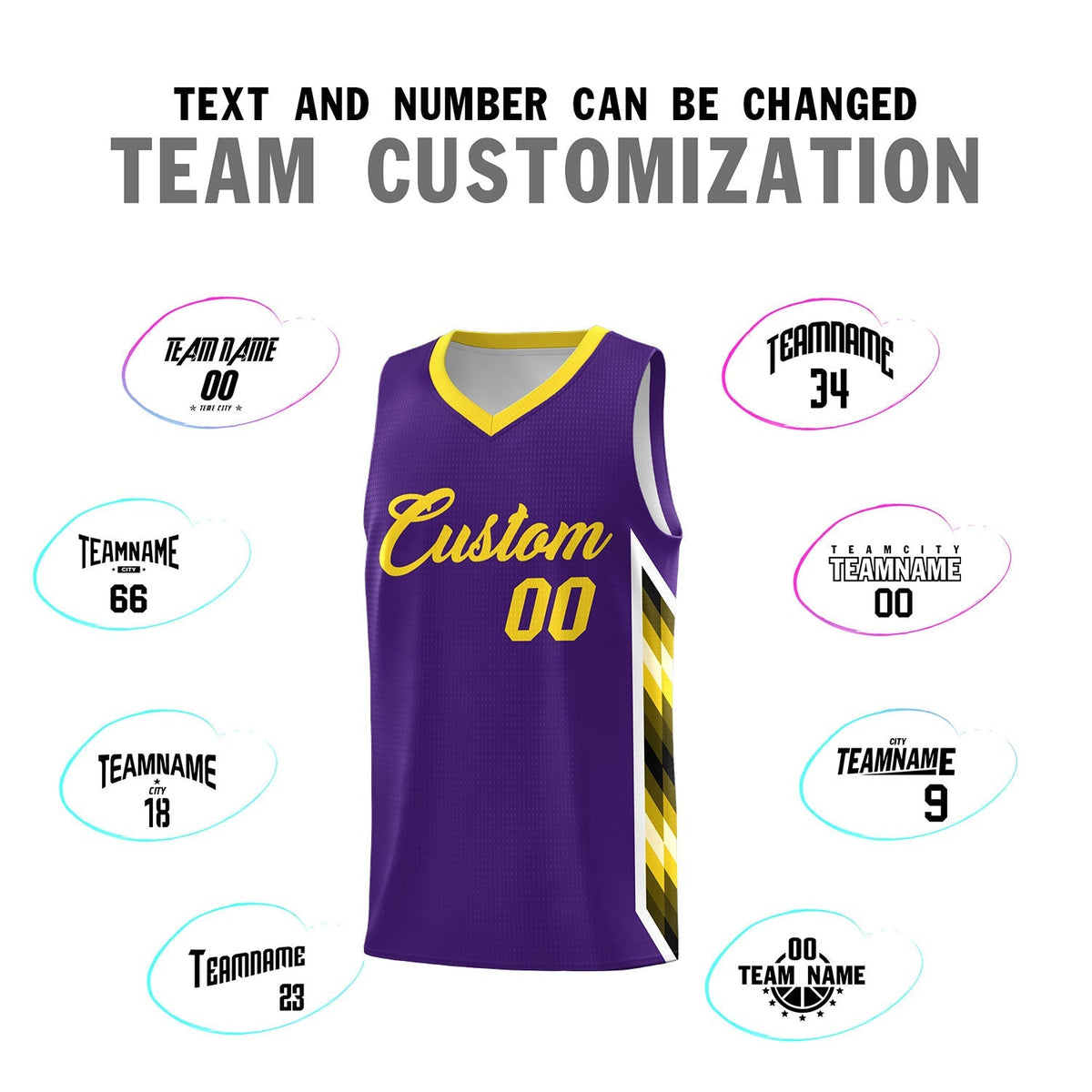 Custom Purple Mosaic Gradient Fashion Sports Uniform Basketball Jersey