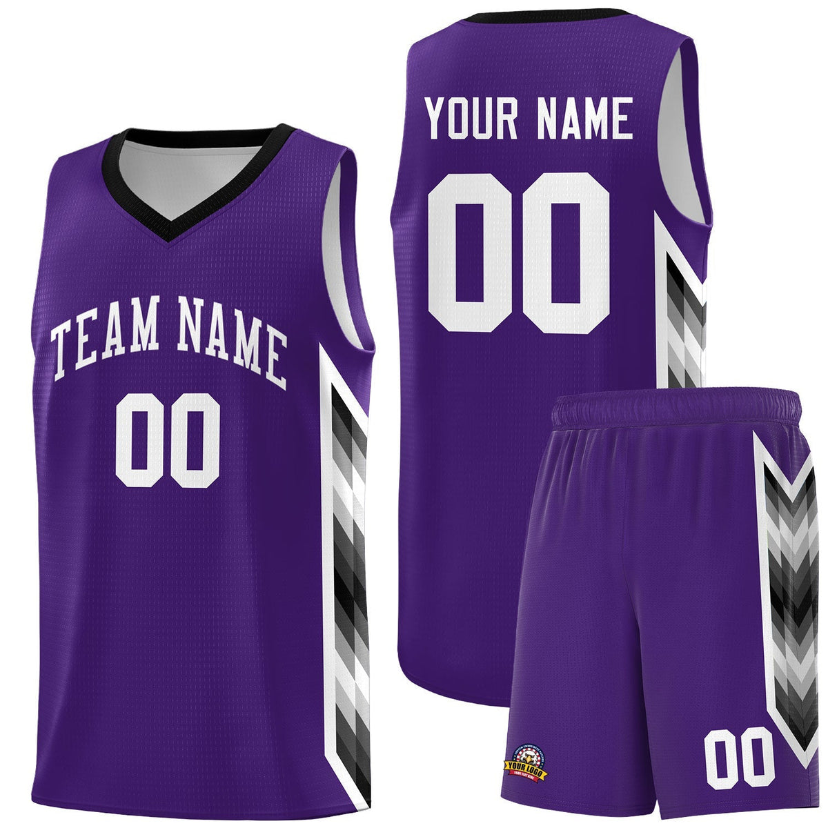 Custom Purple Mosaic Gradient Fashion Sports Uniform Basketball Jersey