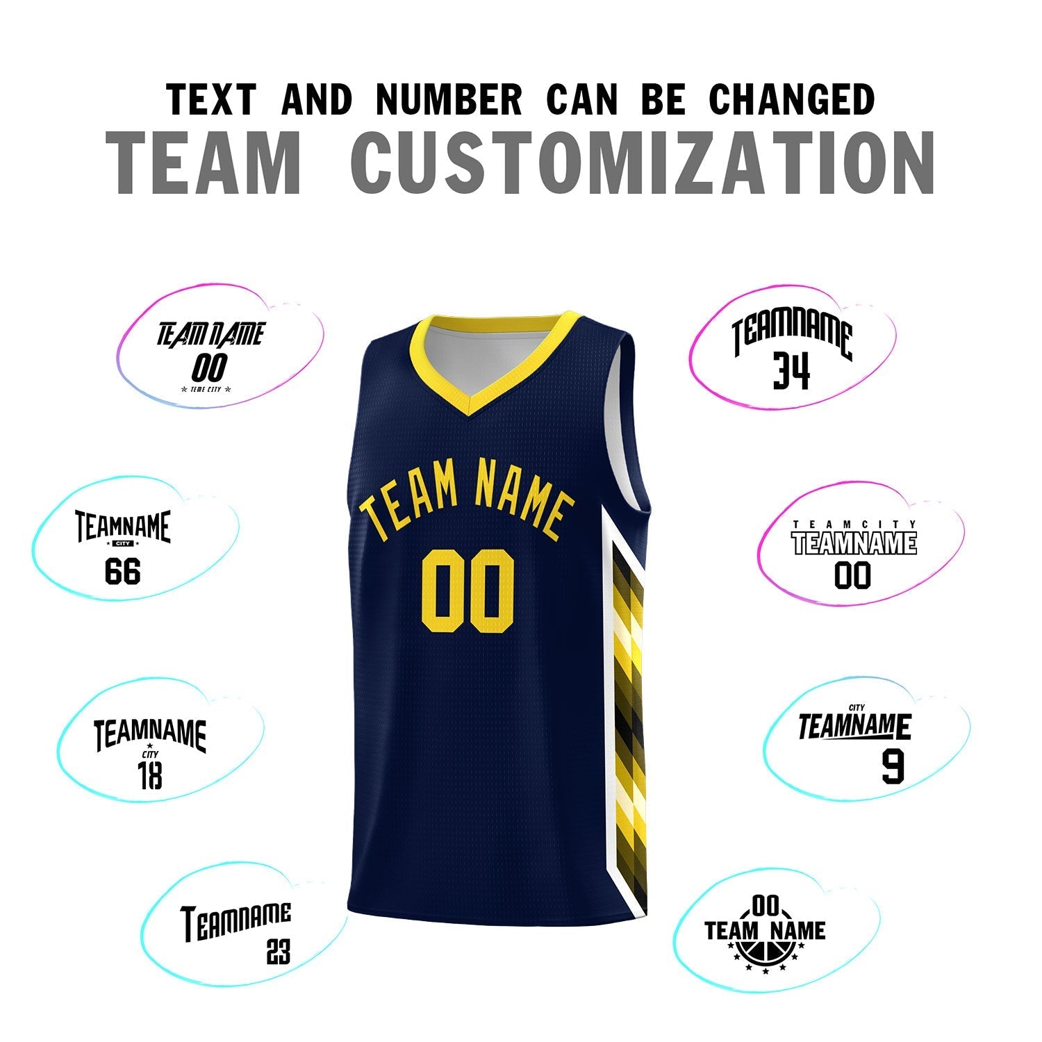 Custom Navy Mosaic Gradient Fashion Sports Uniform Basketball Jersey