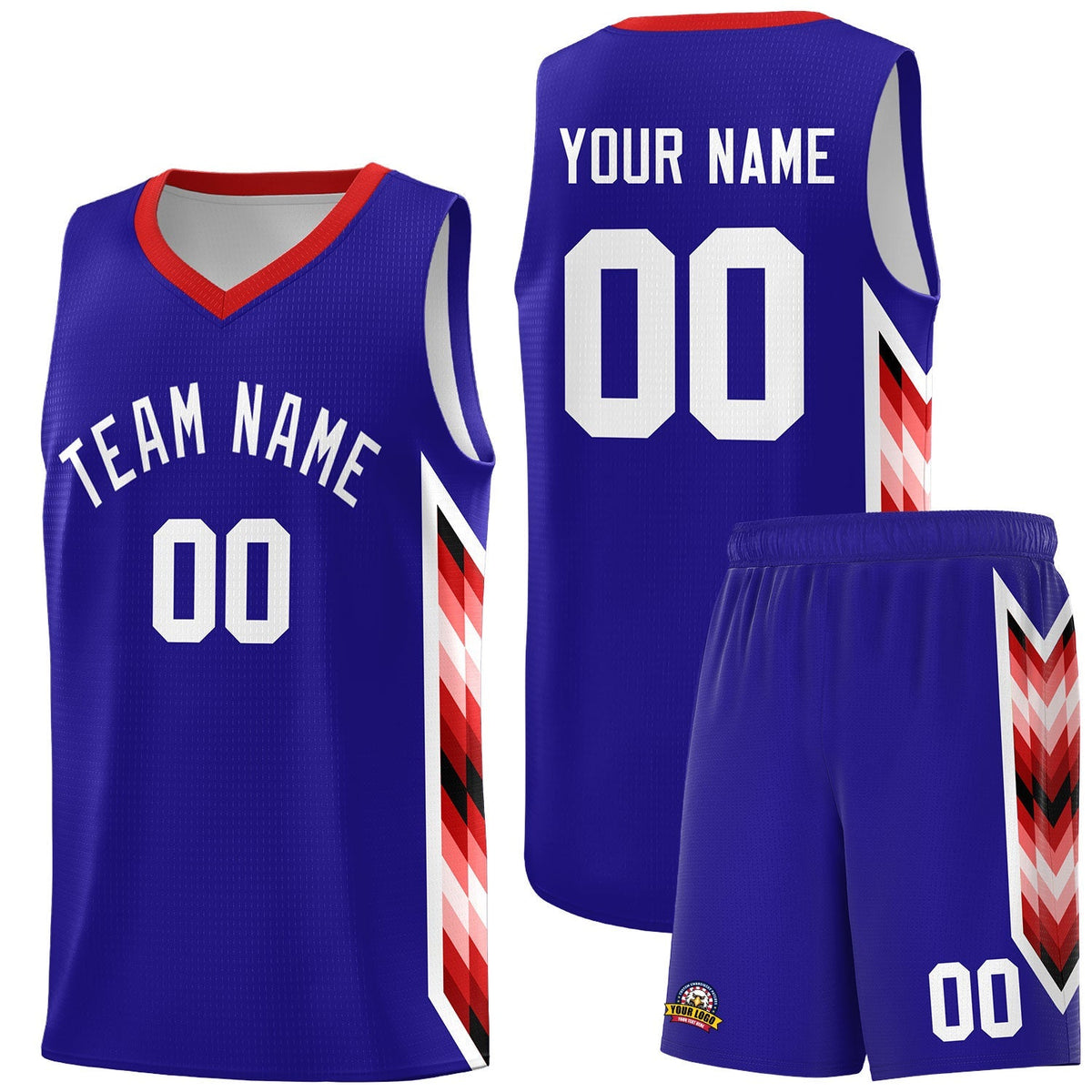 Custom Royal Mosaic Gradient Fashion Sports Uniform Basketball Jersey