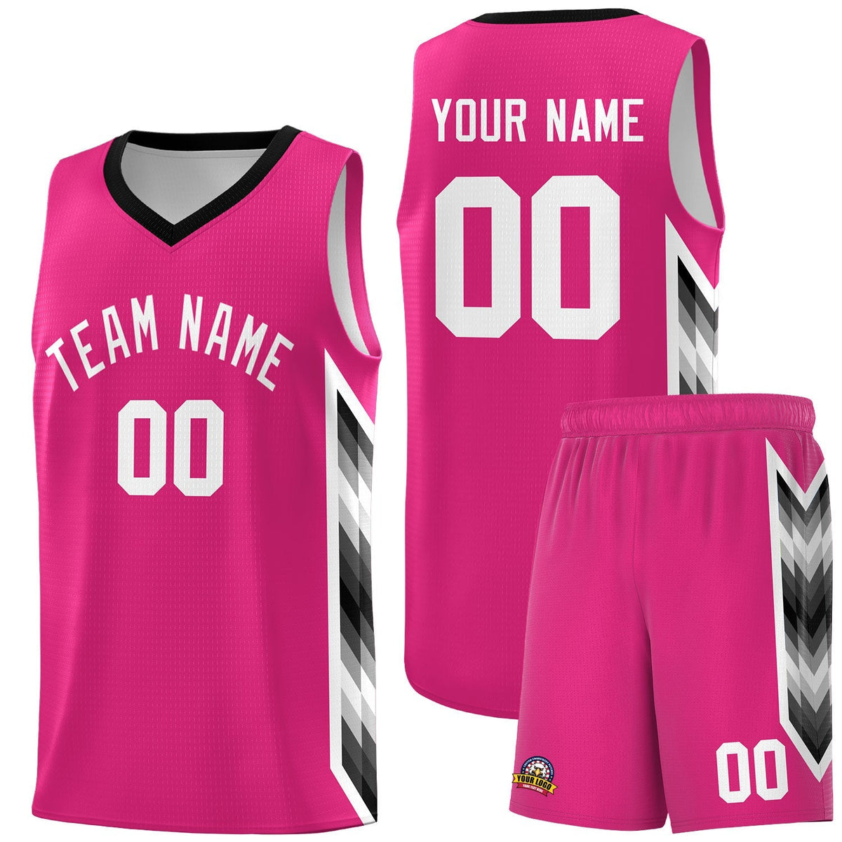 Custom Rose Red Mosaic Gradient Fashion Sports Uniform Basketball Jersey