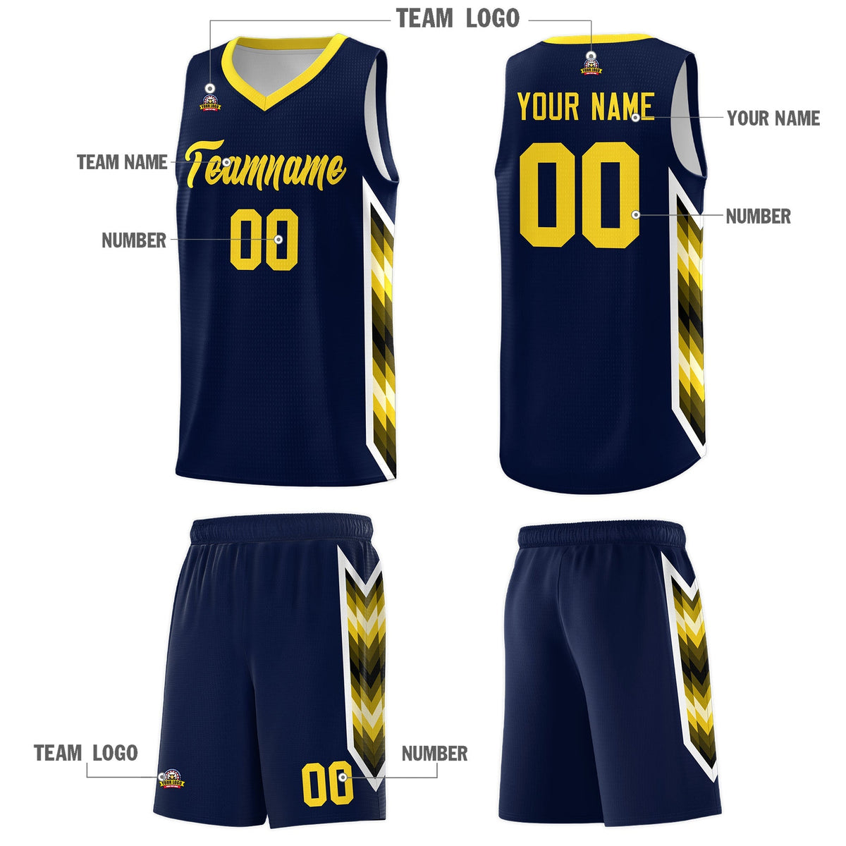Custom Navy Mosaic Gradient Fashion Sports Uniform Basketball Jersey