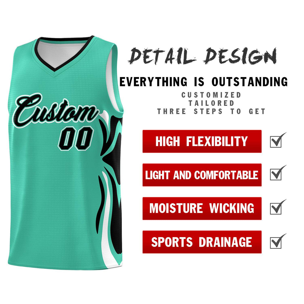 Custom Bright Green Black-White Graffiti Pattern Side Curve Pattern Sports Uniform Basketball Jersey Sets