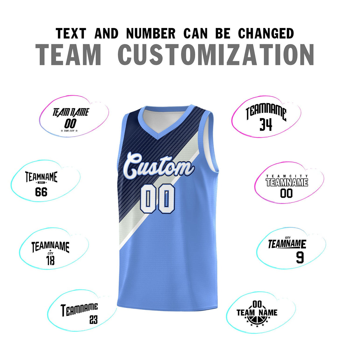 Custom Light Blue Navy Gray Diagonal Stripes Color Block Sets Basketball Jersey | For Men,Perfect for Teams,Perfect for Coaches,Sublimation Printed,For Kid,For Youth | KXKSHOP