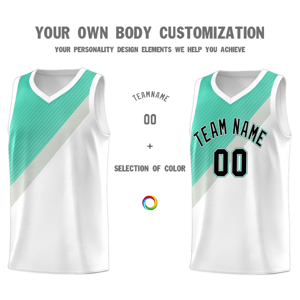 Custom White Bright Green Gray Diagonal Stripes Color Block Sets Basketball Jersey | For Men,Perfect for Teams,Perfect for Coaches,Sublimation Printed,For Kid,For Youth | KXKSHOP