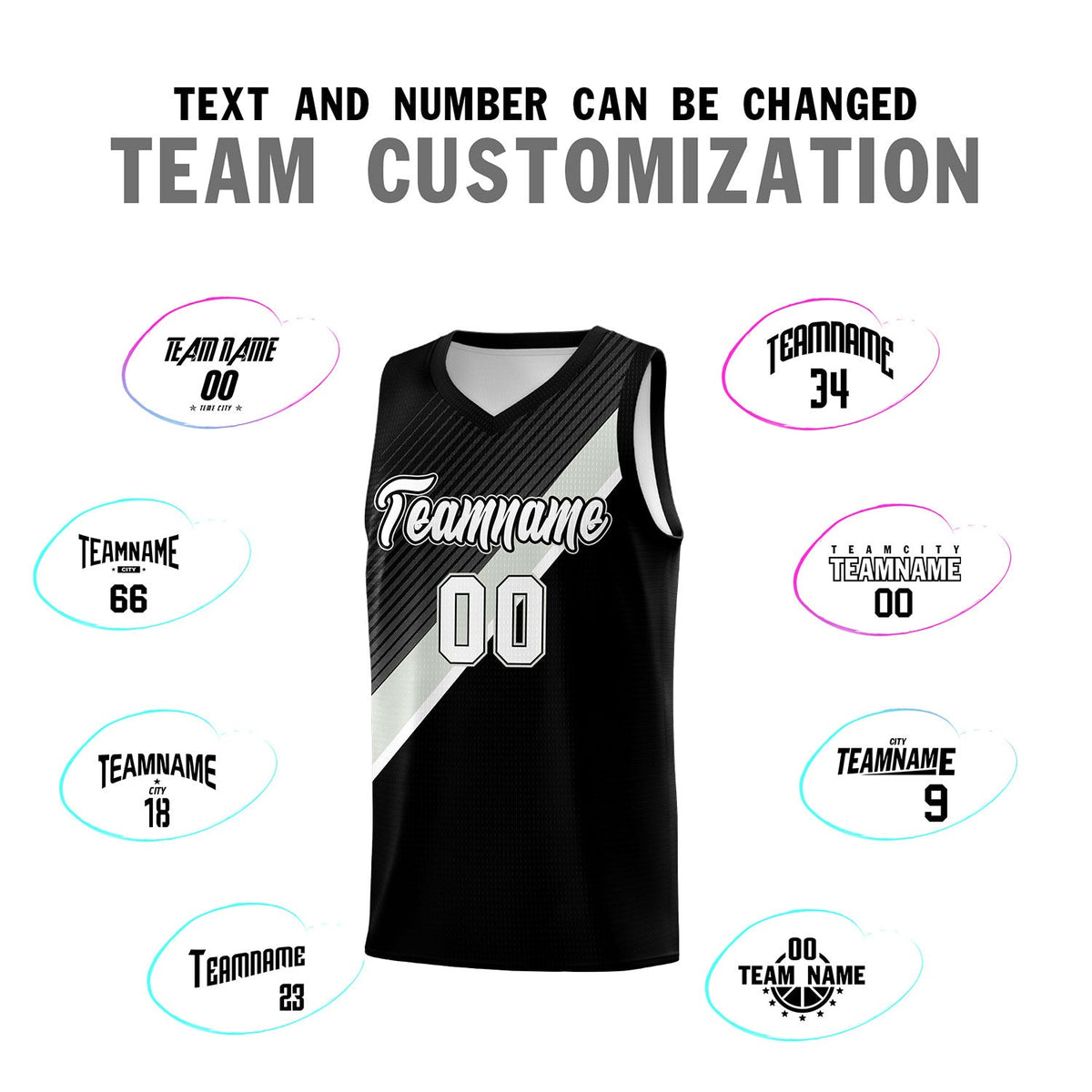 Custom Black Gray White Diagonal Stripes Color Block Sets Basketball Jersey | For Men,Perfect for Teams,Perfect for Coaches,Sublimation Printed,For Kid,For Youth | KXKSHOP