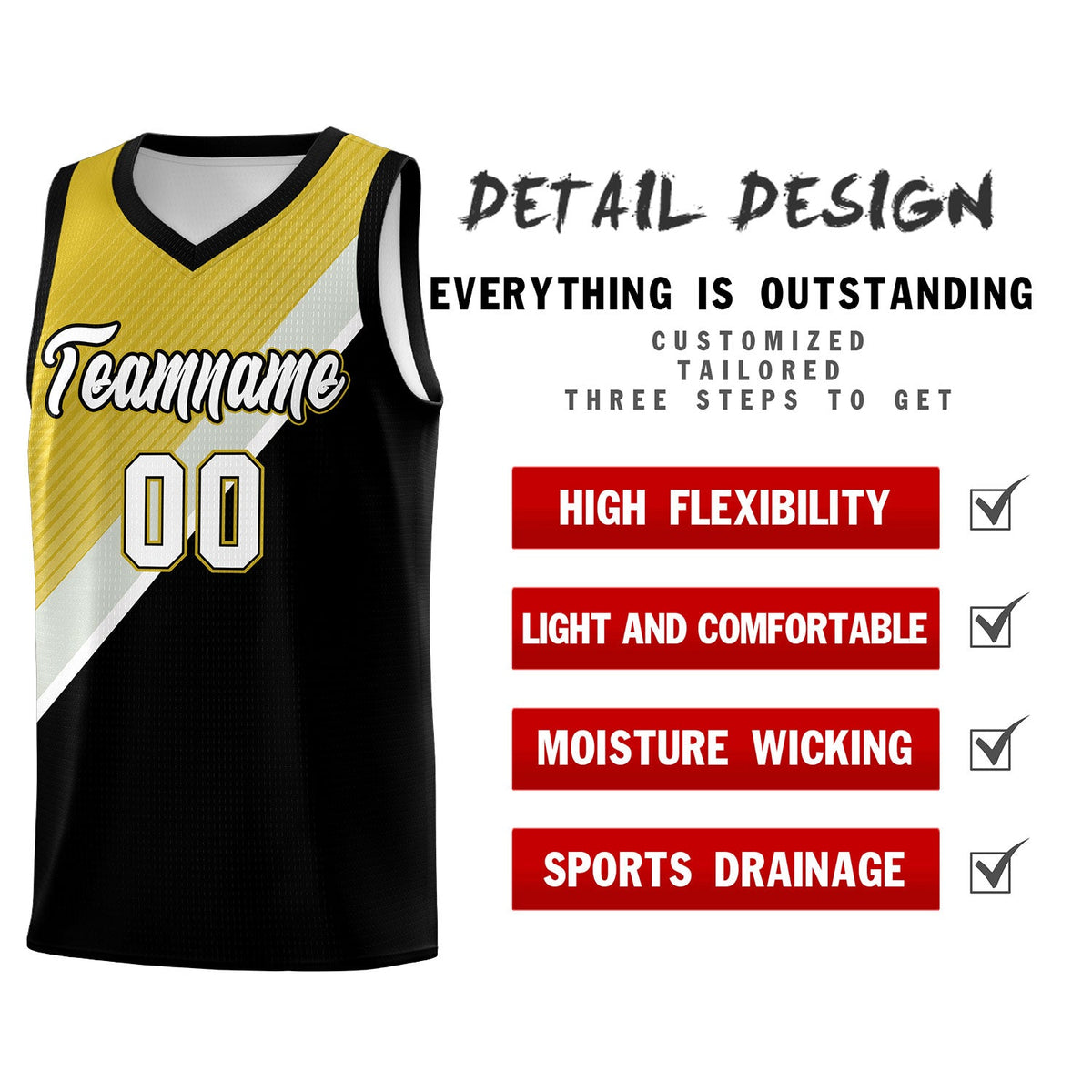Custom Black Old Gold Gray Diagonal Stripes Color Block Sets Basketball Jersey | For Men,Perfect for Teams,Perfect for Coaches,Sublimation Printed,For Kid,For Youth | KXKSHOP