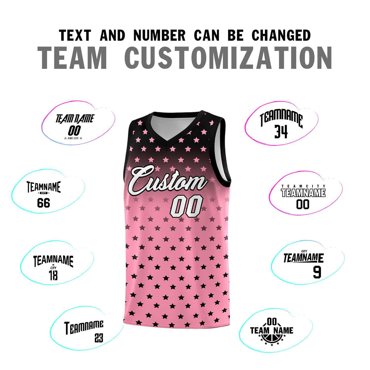 Custom Black Bright Green Gradient Start Pattern Basketball Jersey Sets