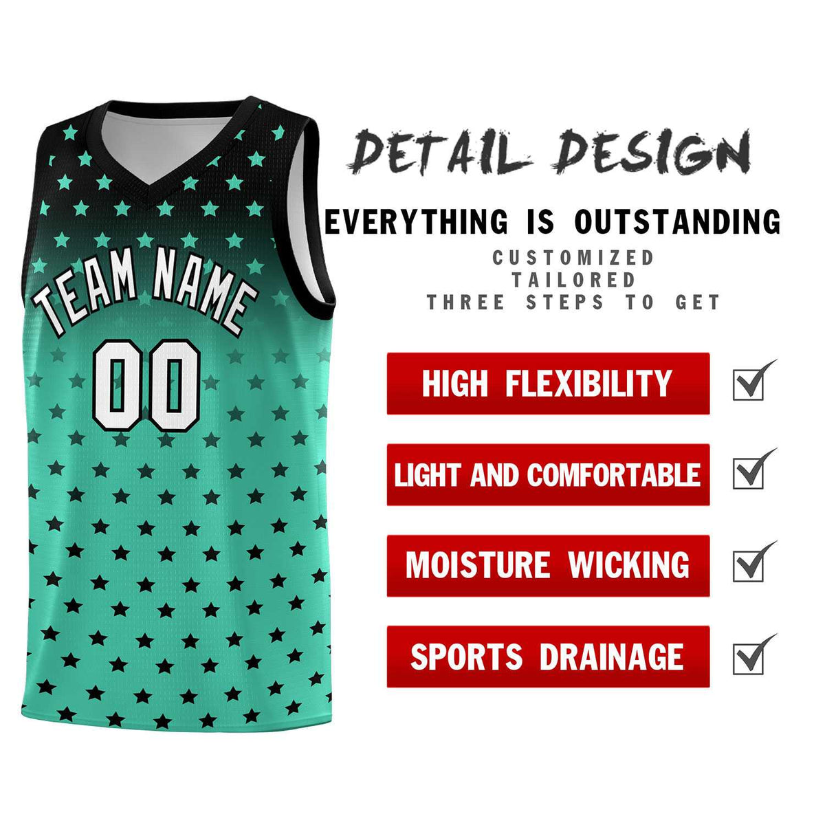 Custom Black Bright Green Gradient Start Pattern Basketball Jersey Sets