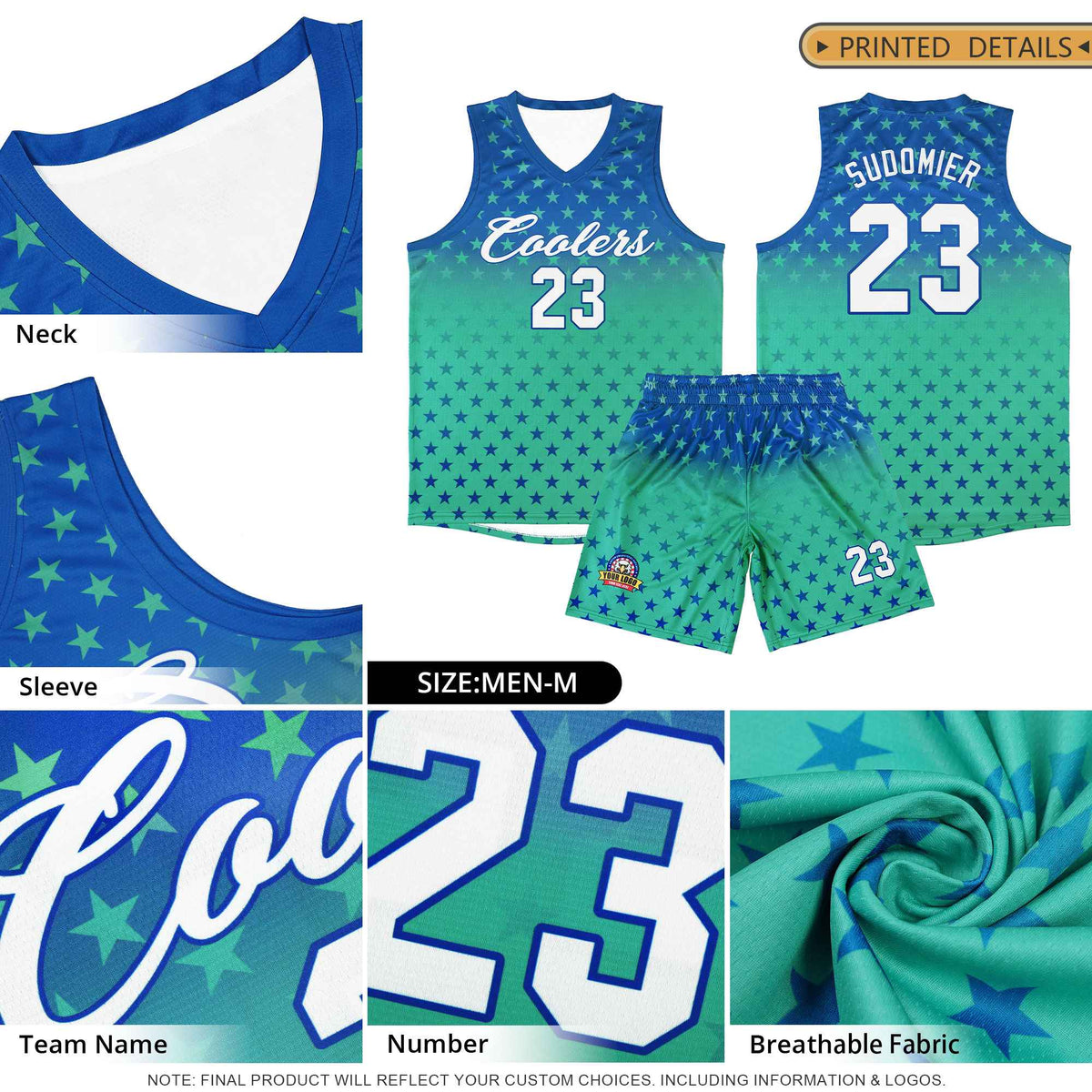 Custom Navy White Gradient Start Pattern Basketball Jersey Sets