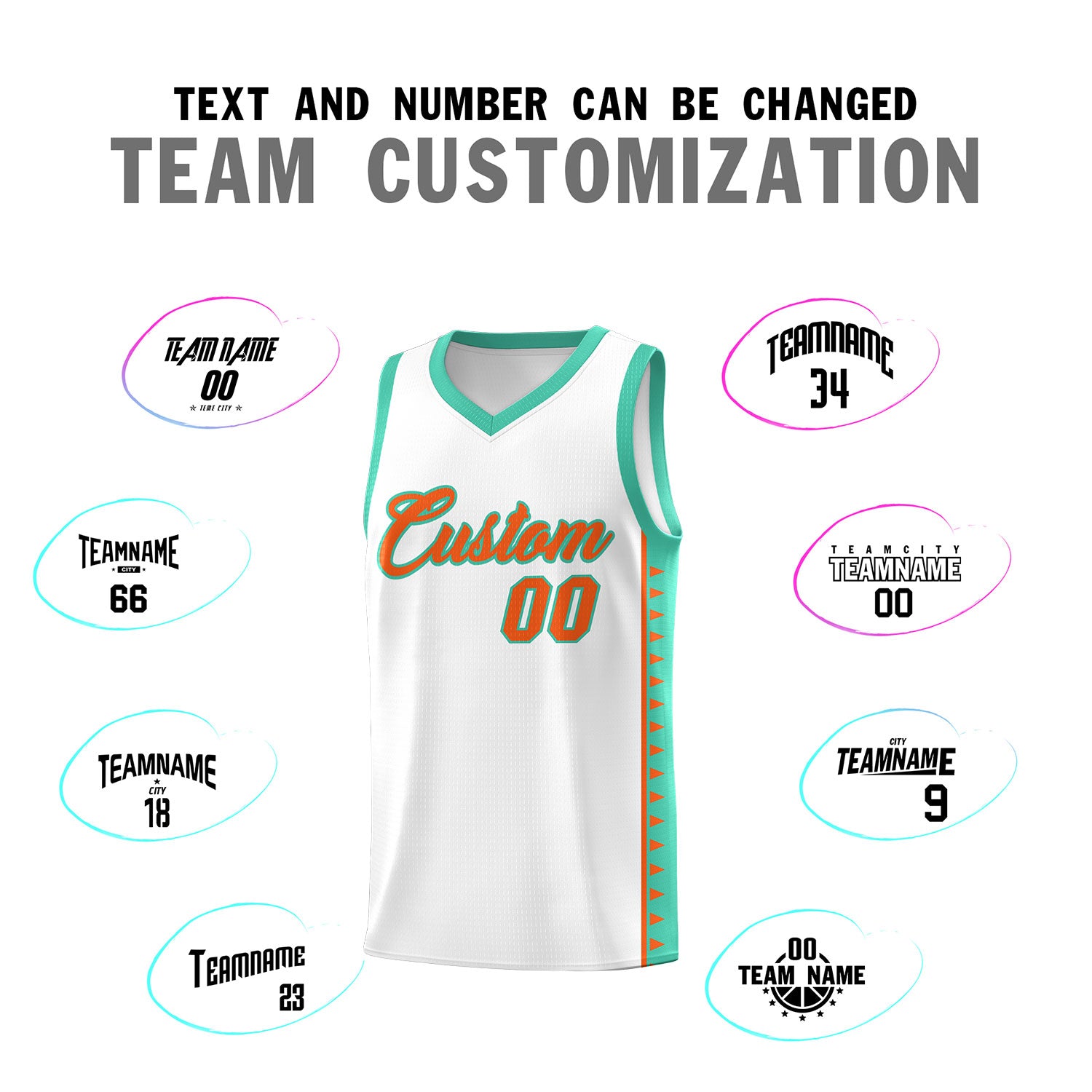 Custom White Bright Green Basketball Kits With Side Zigzag Pattern