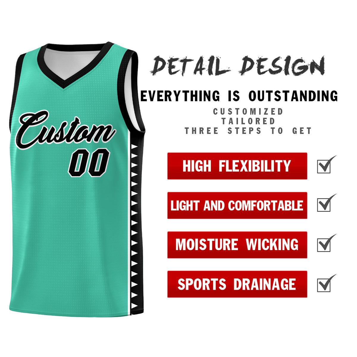 Custom Bright Green Black Basketball Kits With Side Zigzag Pattern