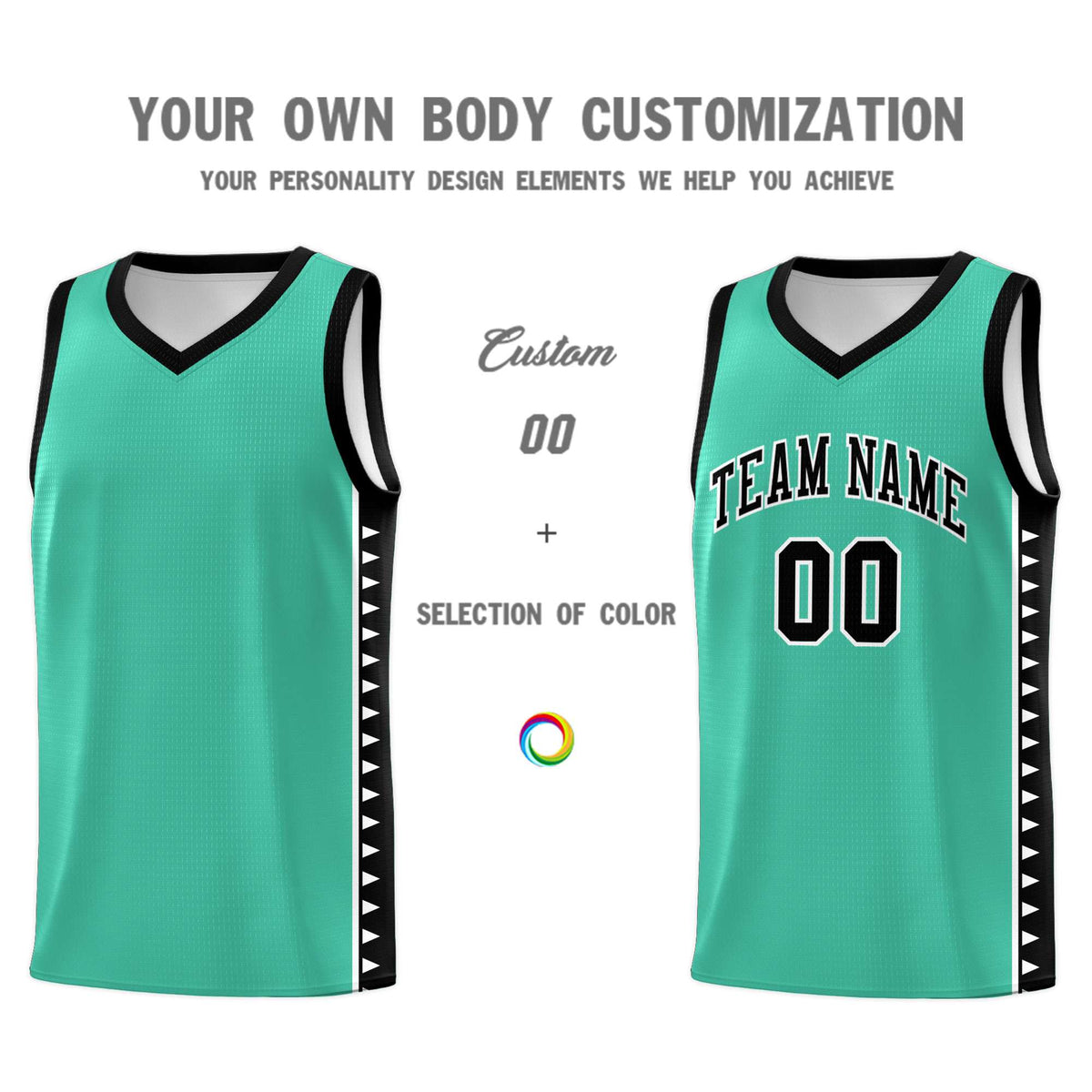 Custom Bright Green Black Basketball Kits With Side Zigzag Pattern