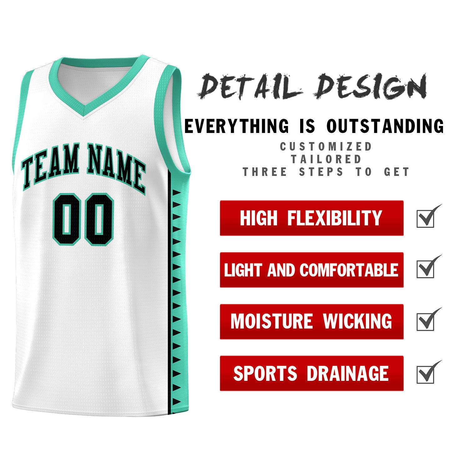 Custom White Bright Green Basketball Kits With Side Zigzag Pattern