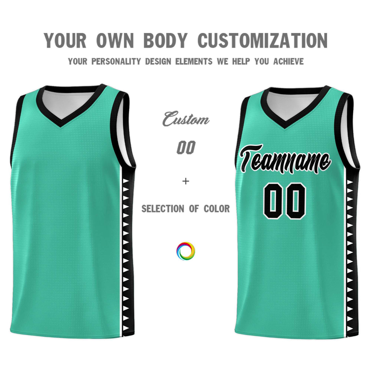 Custom Bright Green Black Basketball Kits With Side Zigzag Pattern