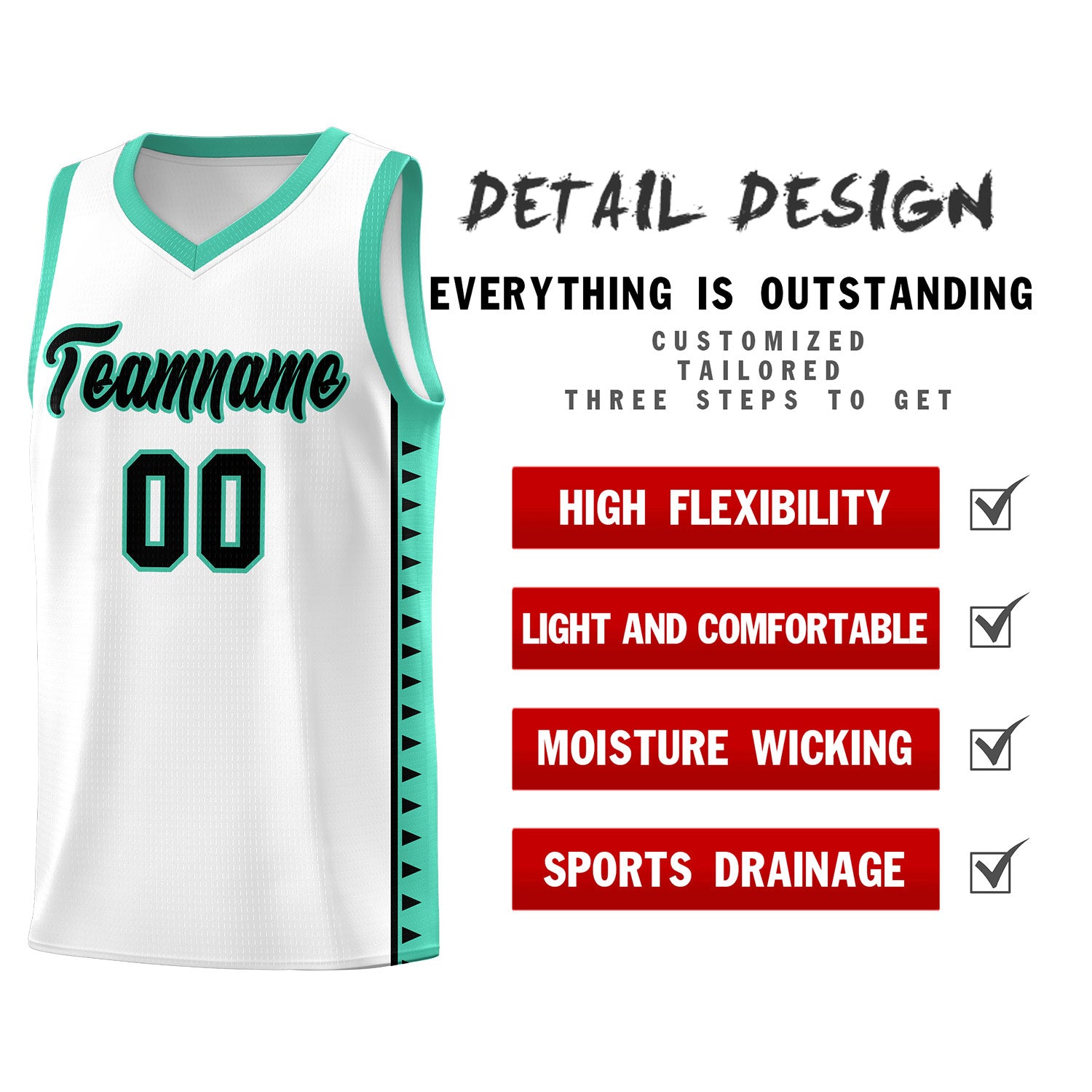 Custom White Bright Green Basketball Kits With Side Zigzag Pattern
