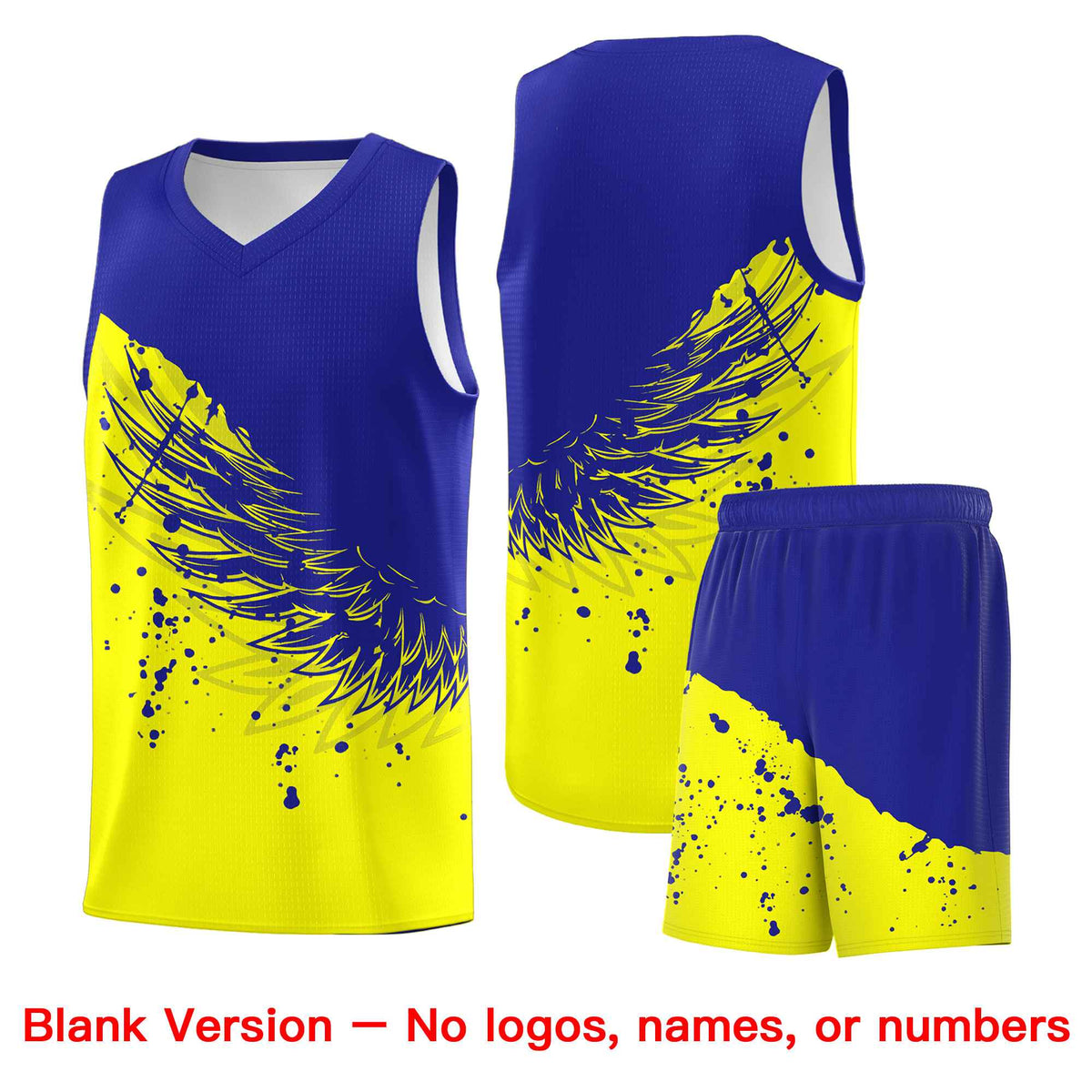 Custom Fluorescent Yellow Royal Wing Pattern Sports Uniform Basketball Jersey| KXKSHOP