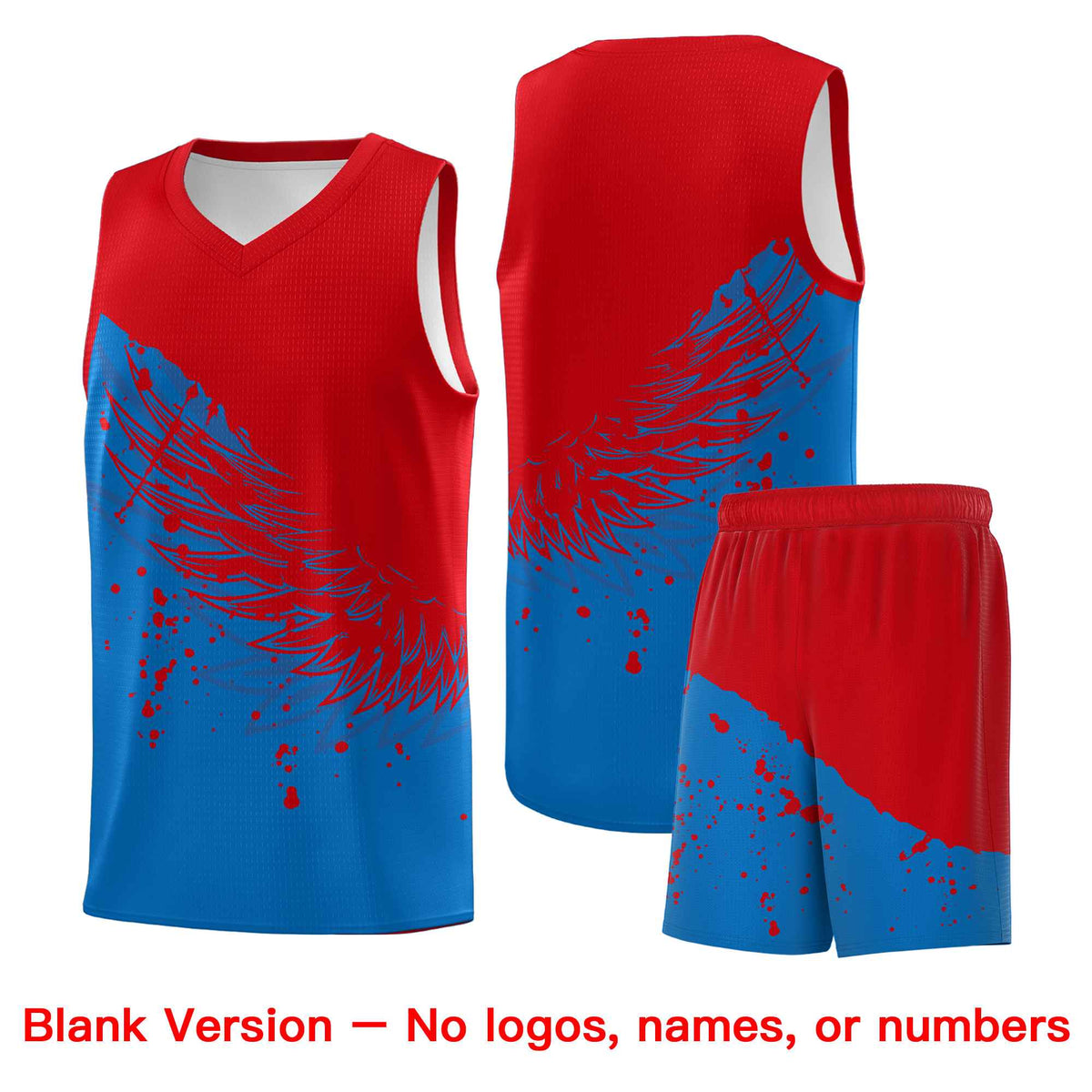 Custom Royal Red Wing Pattern Sports Uniform Basketball Jersey| KXKSHOP